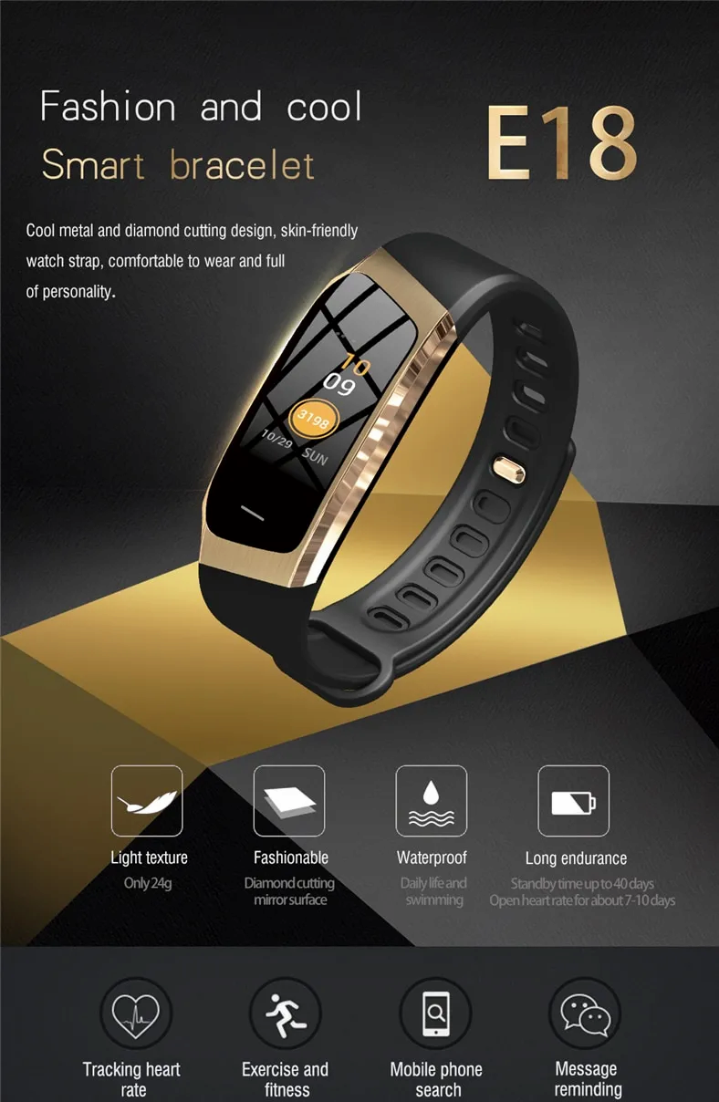 Smart Bracelet – True Color Screen Pedometer & Fitness Tracker