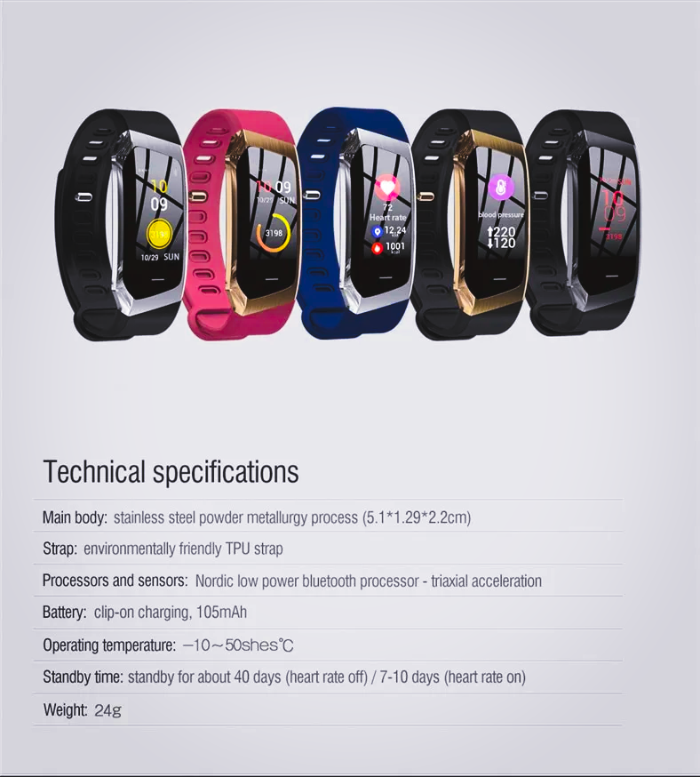 Smart Bracelet – True Color Screen Pedometer & Fitness Tracker